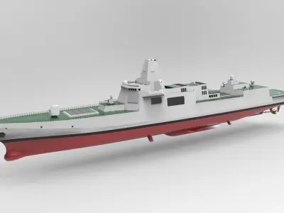 Type 055 destroyers ship 3D model Polygon mesh