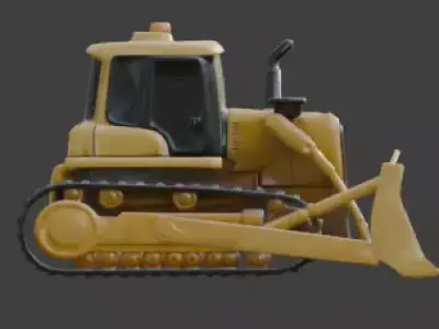 Industrial Heavy Bulldozer 3D Model Low-poly 3D model
