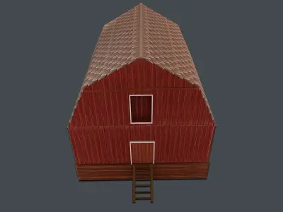 Barn Hand Painted Low-poly 3D model