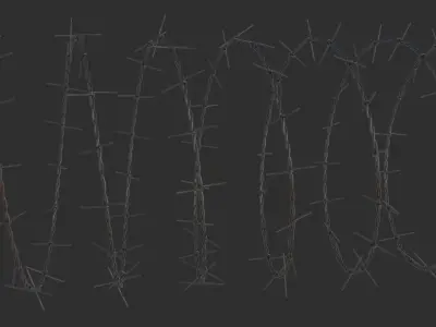 Barbed wire 01 3D model