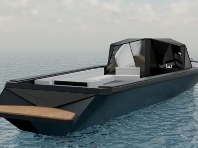 Sleek Modern Boat  Free 3D model