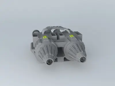 Twin Jet Turbine Engines Free 3D model