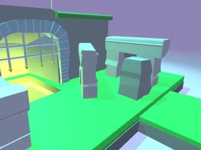Low poly Dungeon building in game Low-poly 3D model