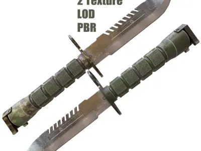 Bayonet Combat knife - pbr Low-poly 3D model