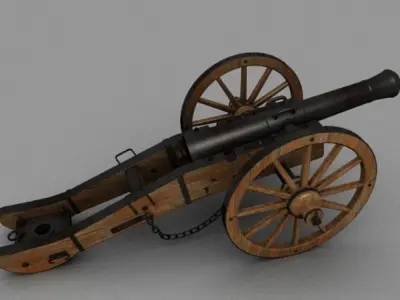 Field Cannon Low-poly 3D model purchase