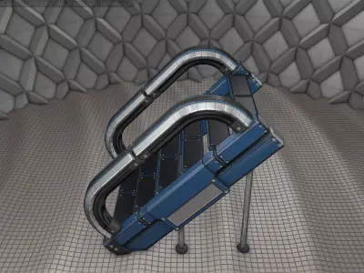 Sci-Fi Stairs - 12 - Blue Version Low-poly 3D model