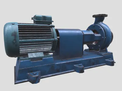 Chemical Pump Low-poly 3D model