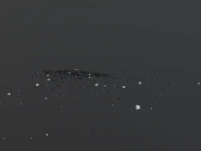 Debris Stone Middle position Low-poly 3D model