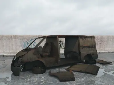 destroyed van 015 am165 3D model