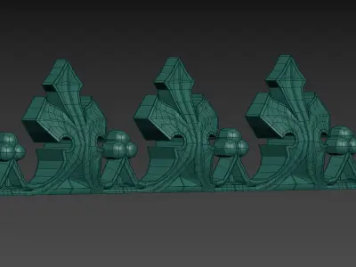 Gothic seamless ornament 04 3D print model