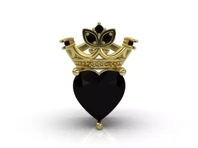 CROWN HEART 3D print model