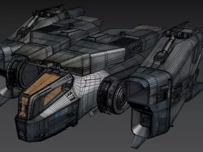 airship spaceship 3D model