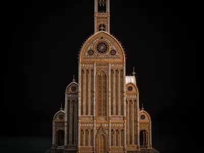 GOTHIC MODULAR BUILDING 1 Low-poly 3D model