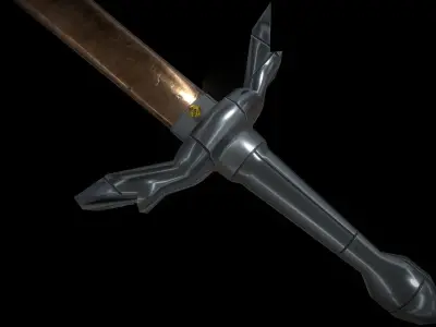 Saw Bronze Sword Low-poly 3D model