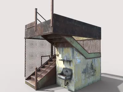 Old Stairs and Sink 3D model