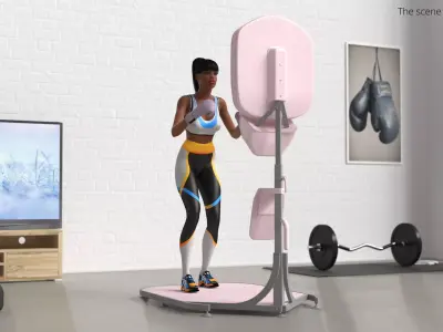 Home Boxing Panel for Womens Fitness Pink 3D model