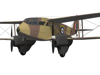 de Havilland DH89 Dragon Rapide 3D model buy