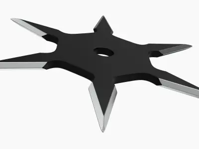 Shuriken ninja throwing knife 07 3D model