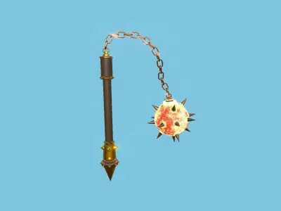 Medieval Flail 06 Fire - Character Fantasy Weaponry Low-poly 3D model