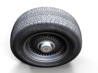 Sedan wheel PBR Low-poly 3D model