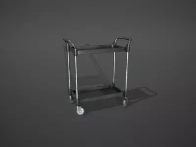 Black Service Cart Low-poly 3D model
