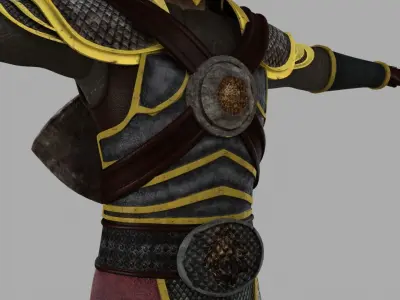 Warrior knight in armor 3D model