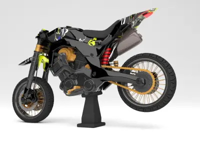 YAMAHA SUPERMMOTO WITH DECAL VALENTINO ROSSI 46 3D 3D MAX 2018 3D model