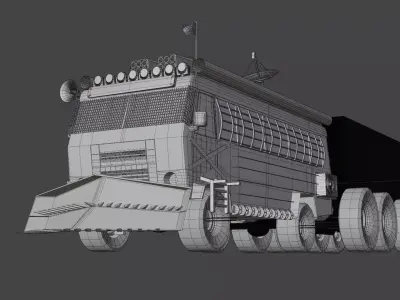 Apocalyptic Bus 3D Vehicles Low-poly 3D model