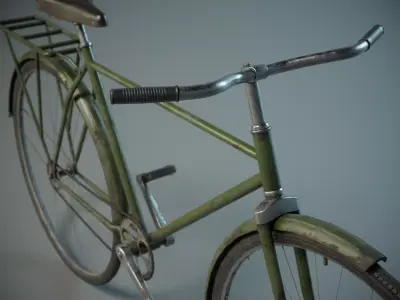 Old Bicycle PBR Low-poly 3D model
