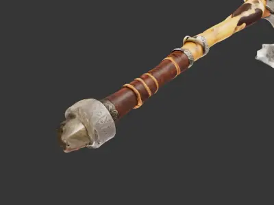 Tribal Battle Axe Free low-poly 3D model