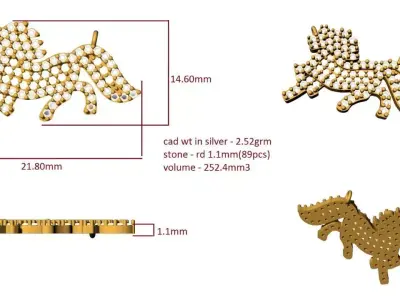 HORSE DIAMOND PENDANT JEWELLERY  3D print model