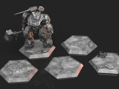 Hex Bases- Desert Terrain 3D print model
