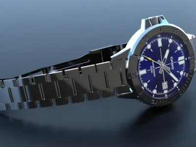 watch silver 3D model purchase