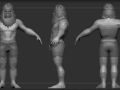 Lowpoly 3d  ape character Low-poly 3D model