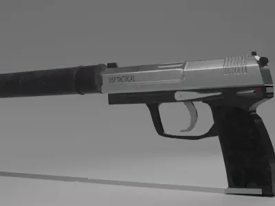 USP-S-LOWPOLY-PBR gun Low-poly 3D model