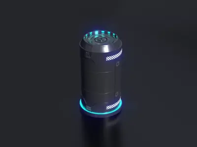 Sci-Fi Barrel Low-poly 3D model purchase