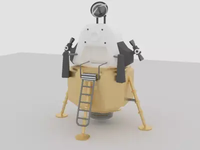 Lunar Model spacecraft with ladder on top 3D model