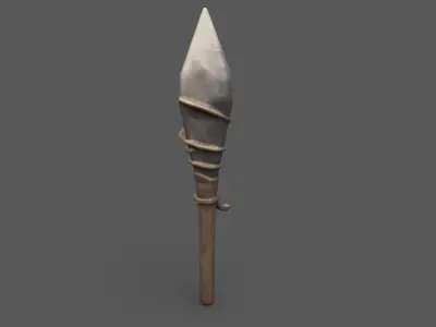 Primitive Stone Spear - Game-Ready Asset Free low-poly 3D model