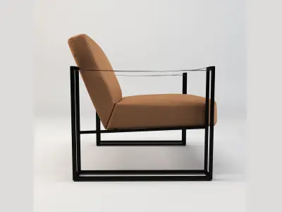 Modern Industrial Leather Chair 3D Model Low-poly 3D model