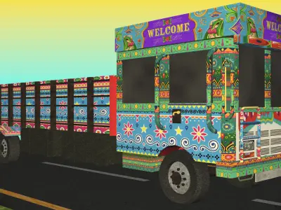 Indian Truck Model Type 1 Low-poly 3D model