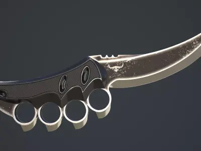 New Design of Knife Low-poly 3D model