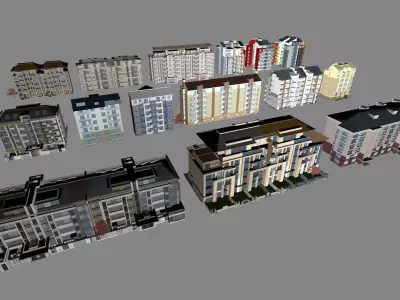 Buildings City building industrial park commercial housing 3D model V11