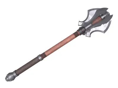 Medieval mace Low-poly 3D model 8
