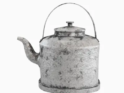 Used Iron Kettle 02 Low-poly 3D model
