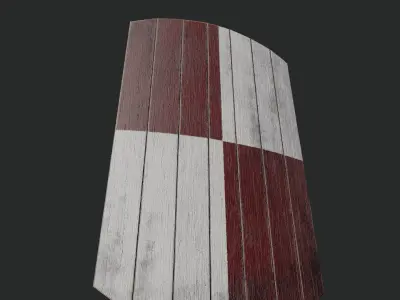 Slavic square wooden shield-painted  checker symbol Low-poly 3D model