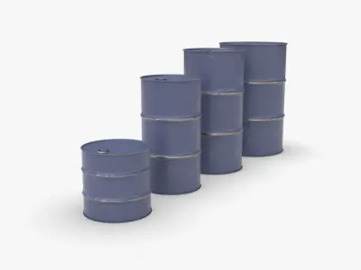Chemical barrels Low-poly 3D model order