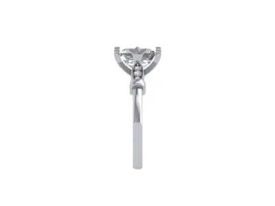 Asscher Solitair Ring 3D print model 4