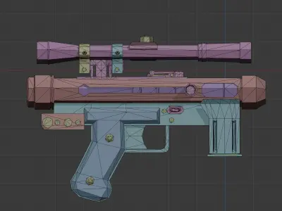 SE-14 Low-poly stylized futuristic blaster weapon Low-poly 3D model