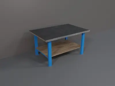 Industrial Workshop Worktable Small PBR Low-poly 3D model
