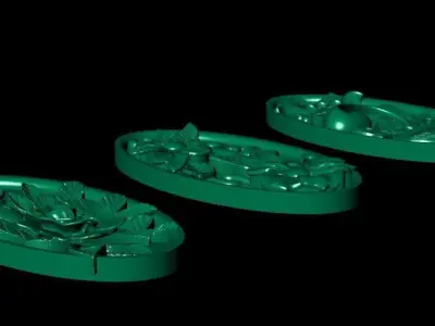 free gold flower frames Free 3D print model